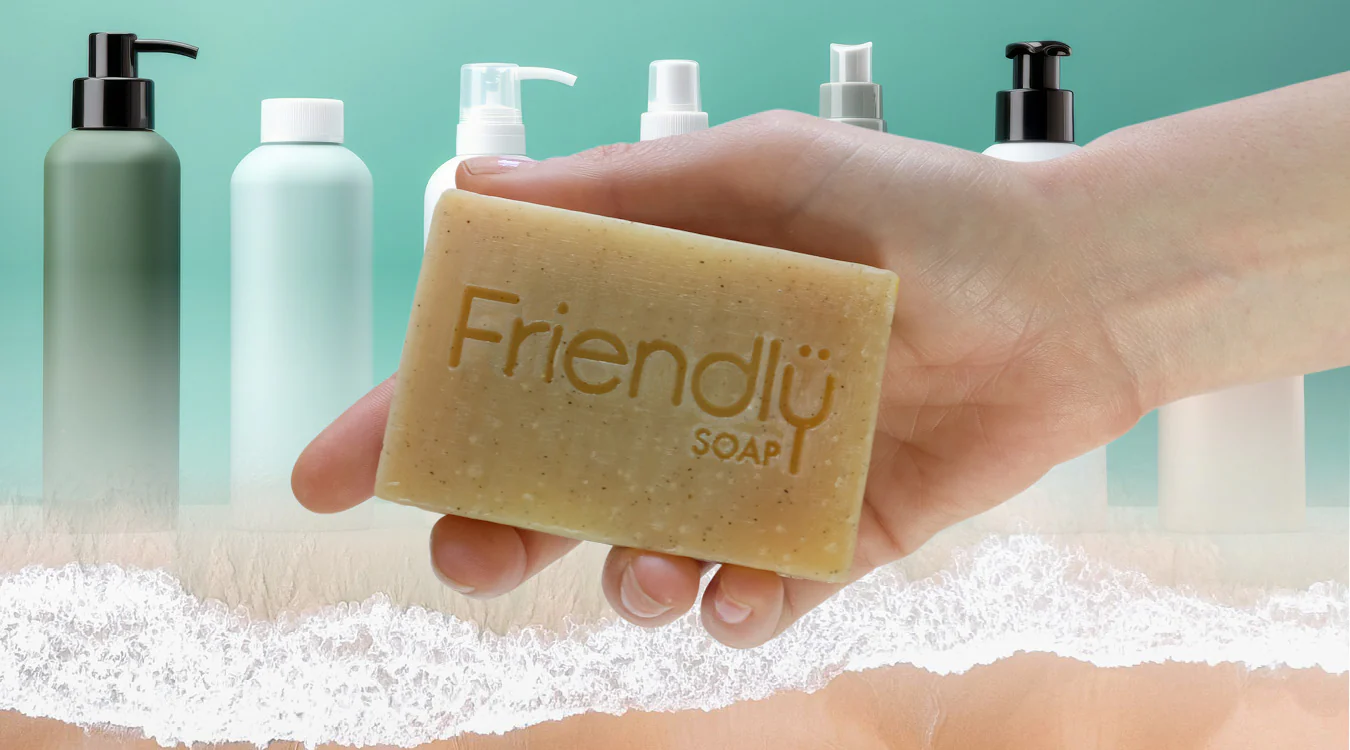 Friendly Soap bedrijfslogo met achtergrond